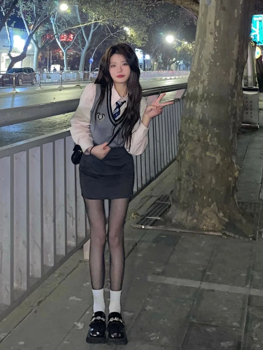 

Women's orm Set Knitted Sweater Skirt And f-length Skirt Tee-piece Autumn Winter Faion School Sle Ensemble