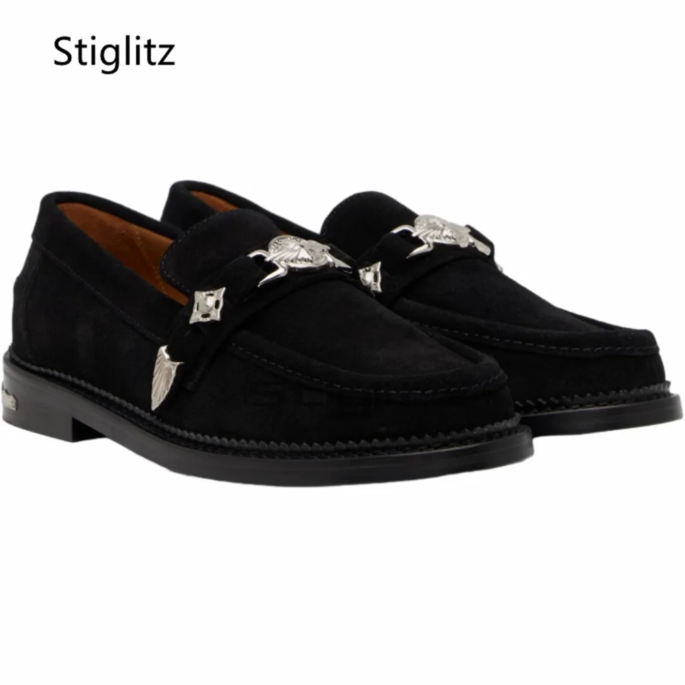 

Повседневные лоферы на толстой подошве с металлической пряжкой, мужские удобные деловые модельные туфли без шнуровки из натуральной кожи, весна-осень