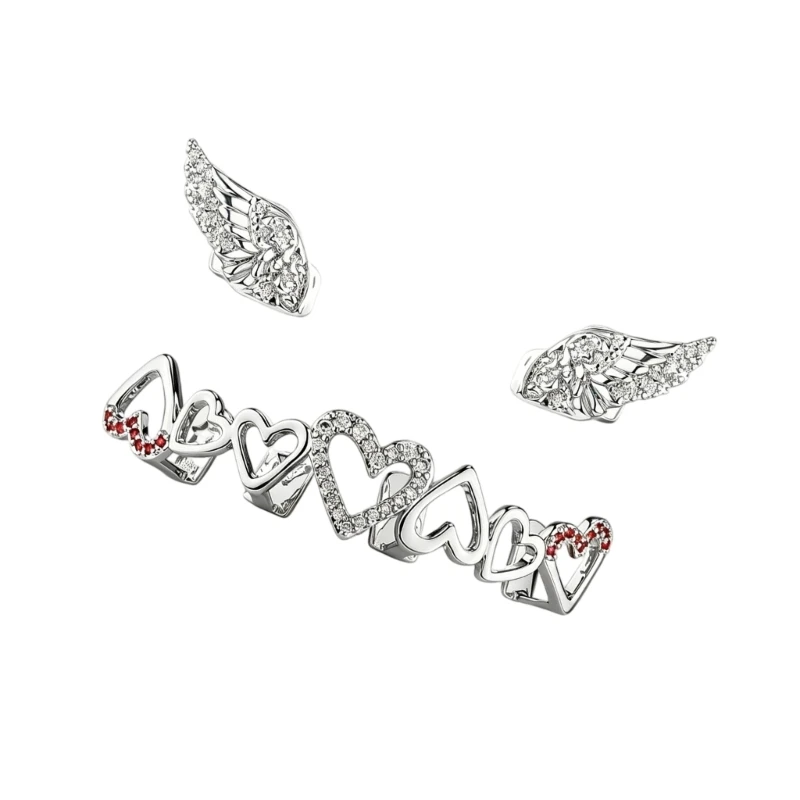 Metal Tone Tooth Jewelry Set for Stage Inspired Styling Looks E0BF