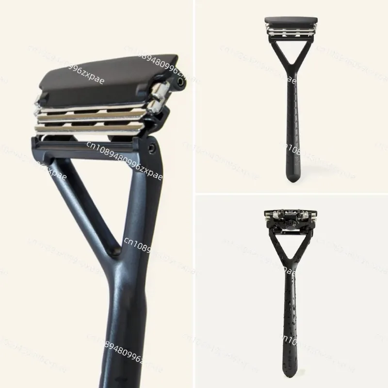 Razor change blade three-layer razor razor artifact bright black (stainless steel)
