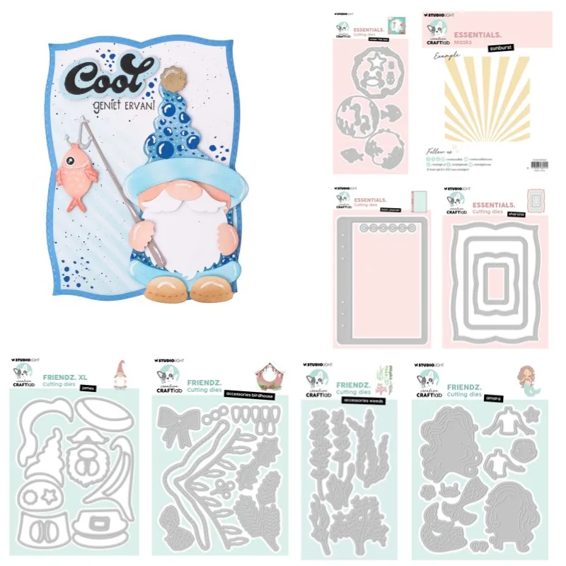 Planner Basic Sharona Sunburst Under Sea Weeds Santa Birdhouse Metal Cutting Die Silicone Stamp Scrapbooking Stencil Photo DIY