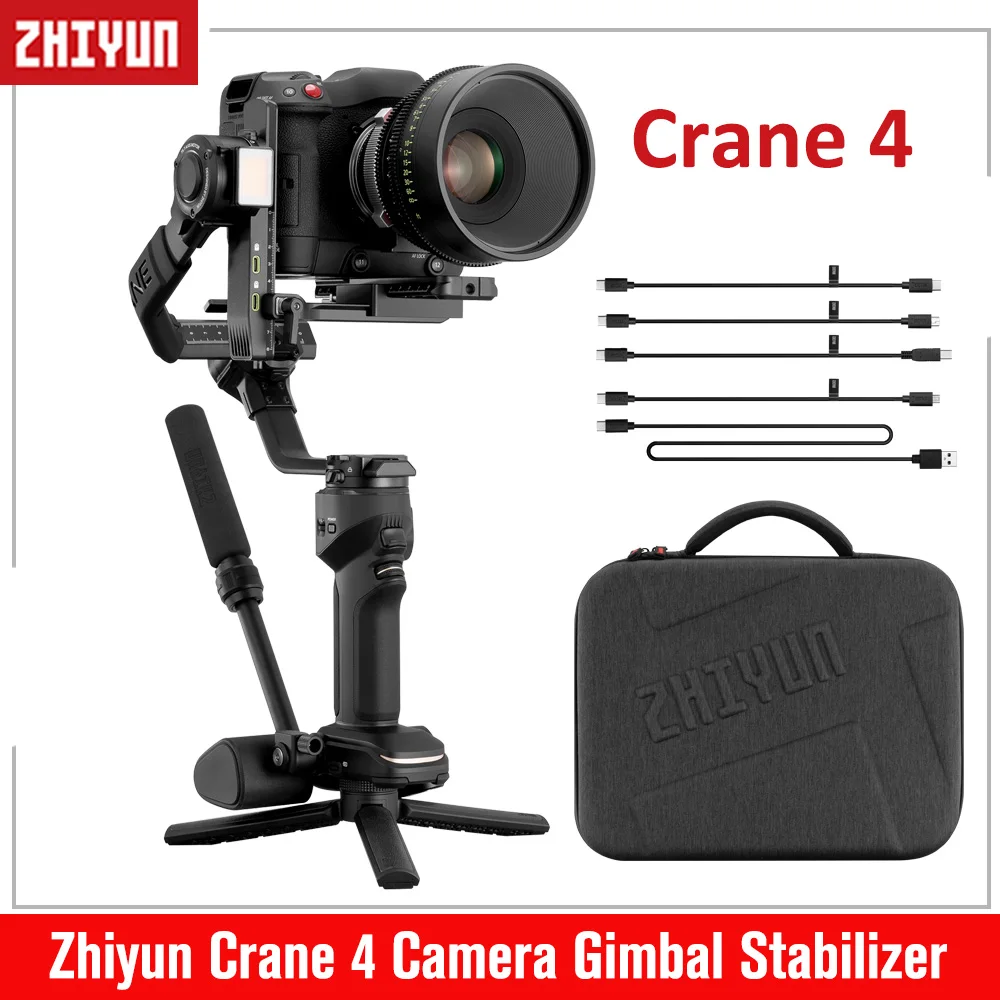 ZHIYUN CRANE 4 3-Axis Mirrorless Cameras Gimbal Handheld Stabilizer DSLR Camera Portrait Shooting for Sony Nikon Canon Panasonic