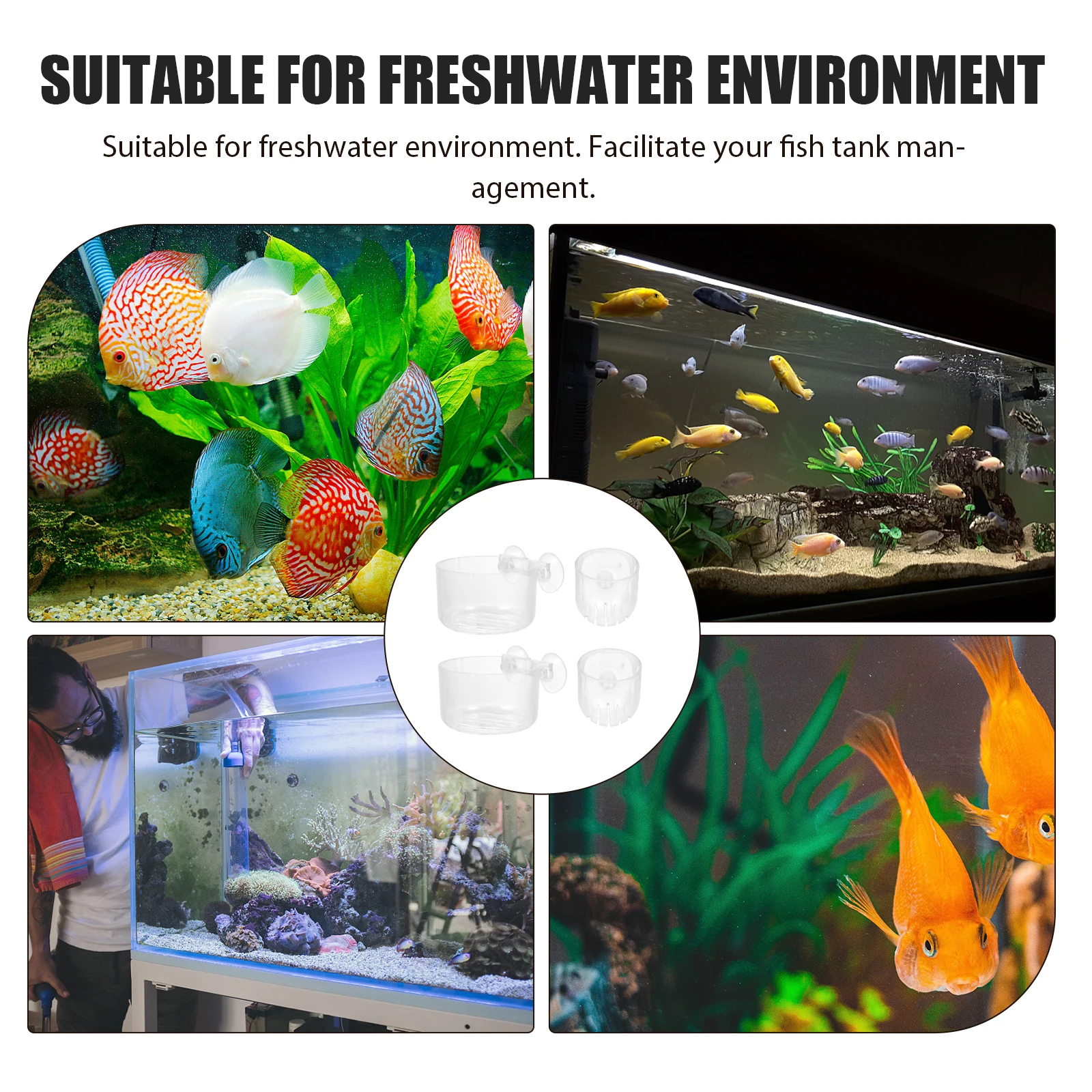 

Acrylic Feeding Cup for Fish Tank s Durable Creative Design Transparent Material Fish Feeder Bowls Aquarium Tool Pet Supplies