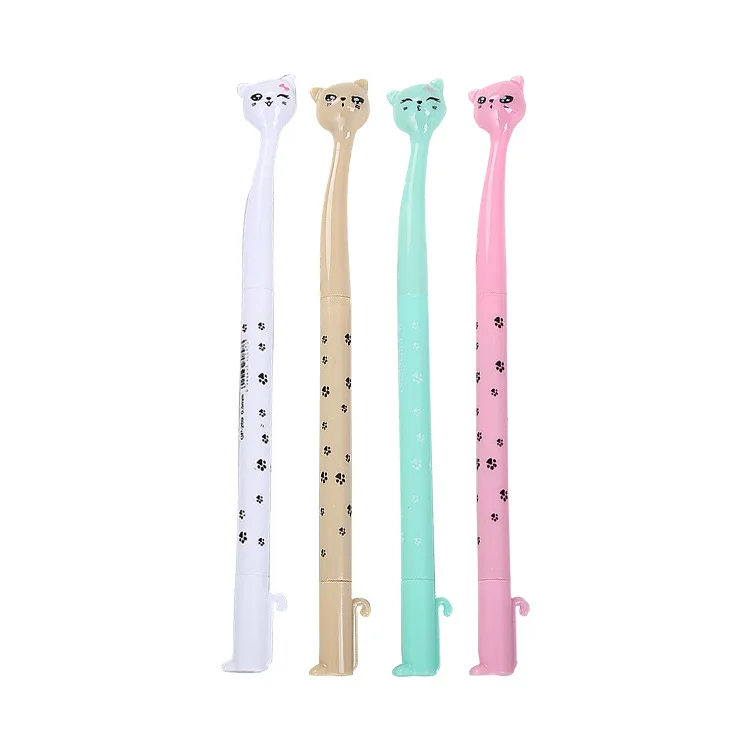 36PCS Factory Direct Sales Creative Tall Cat Neutral Pen, Cute Learning Stationery Cartoon Cat Office Water-based Signature Pen