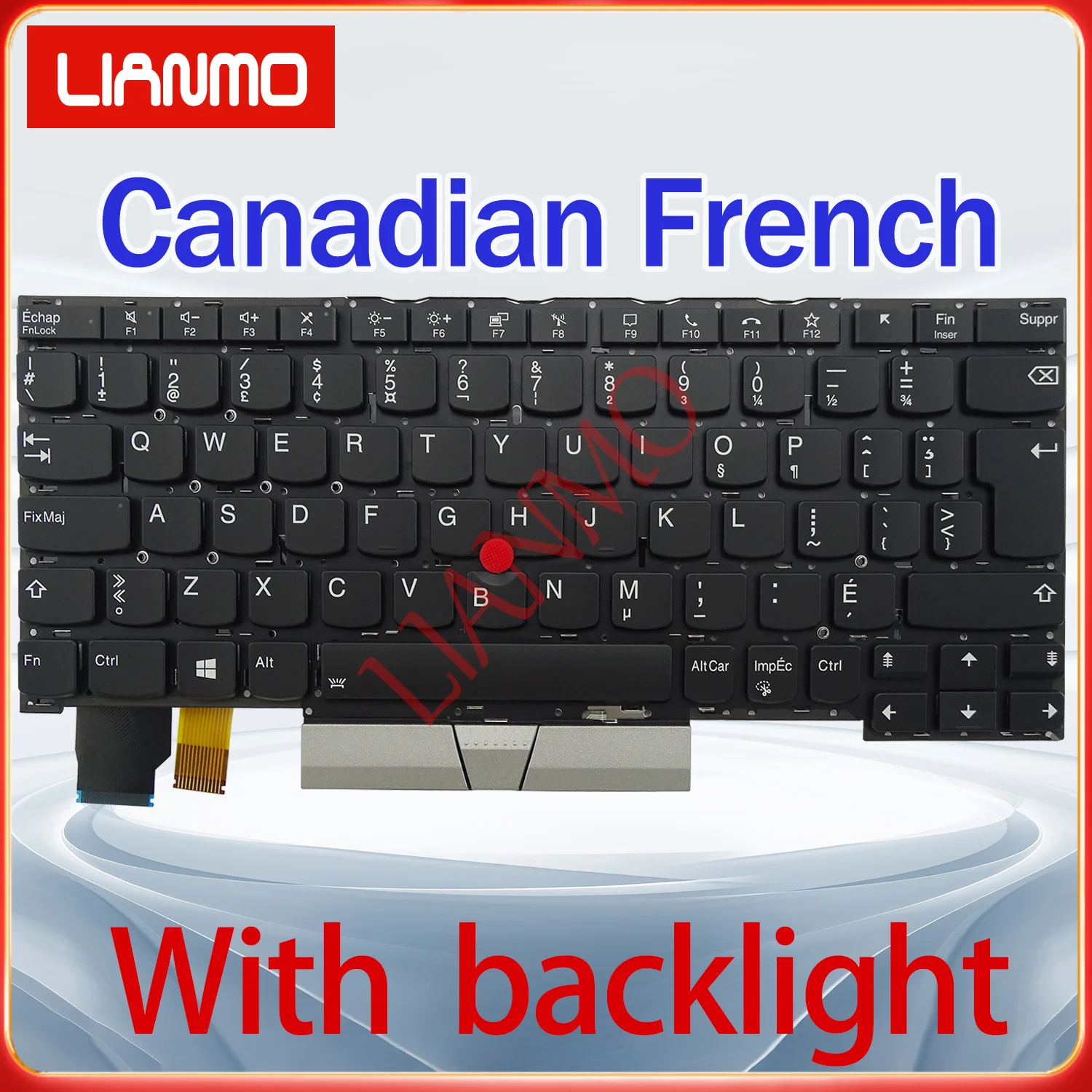 Canadian French/Czechoslovak/Spanish/French/Italian/UK Layout for Lenovo ThinkPad X13 Yoga Gen1/X390 Yoga Backlit Keyboard