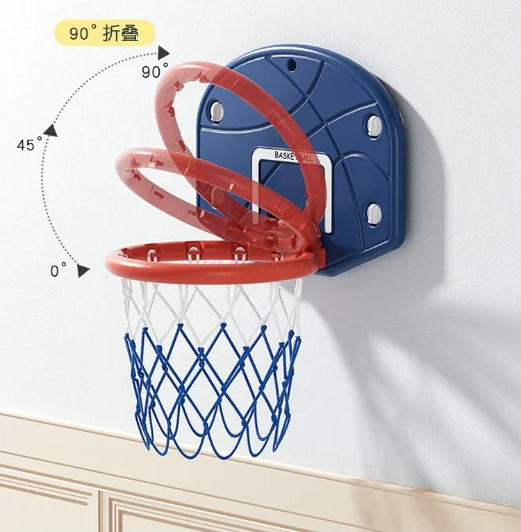 Portaoggetti da basket per bambini da interno per bambini da 3 a 6 anni, giocattolo da appendere alla casa, telaio da tiro senza perforazione