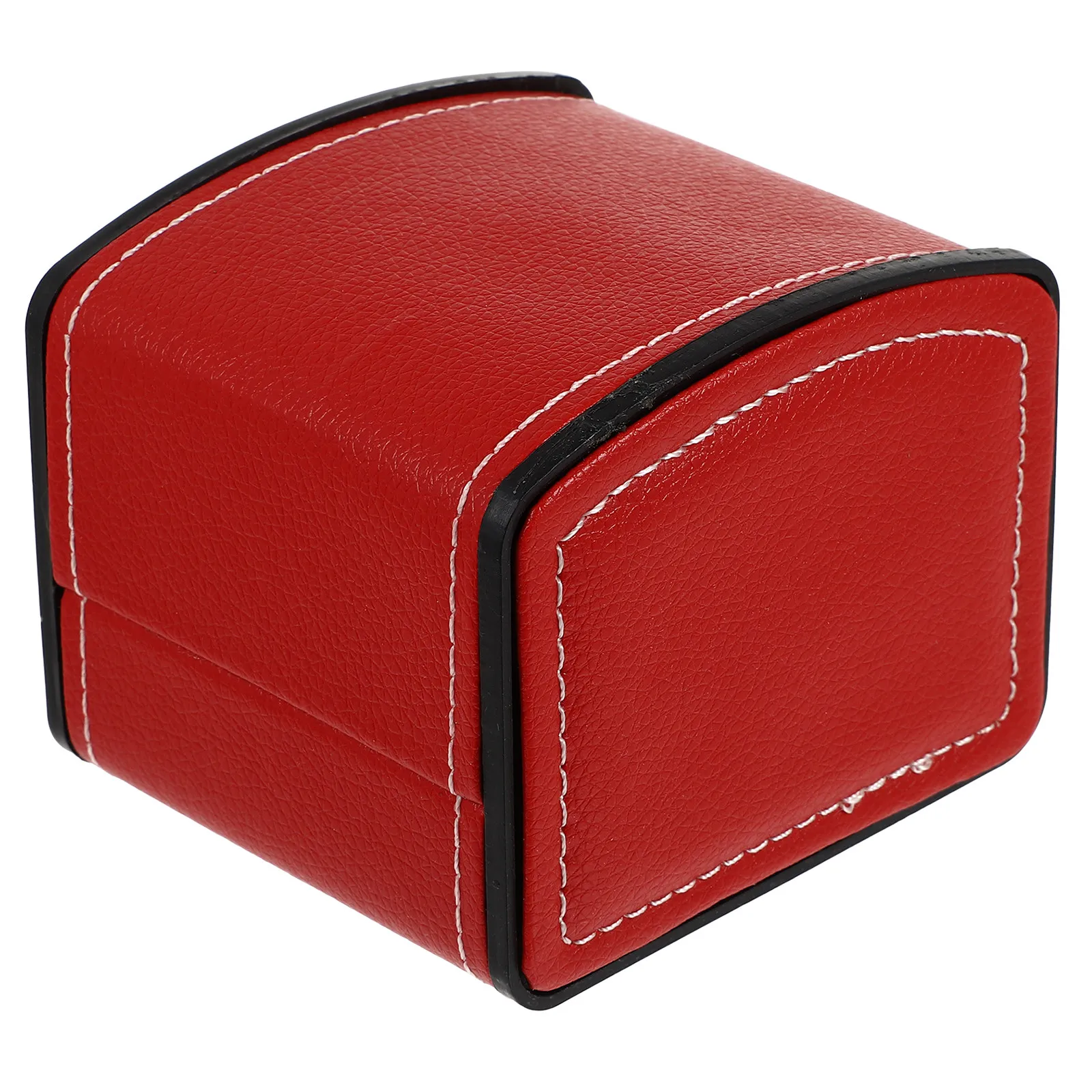 PU Red Square Watch Box Classic Storage Organizer Travel Gift Case Removable Cushion Jewelry Organizer Small Watch