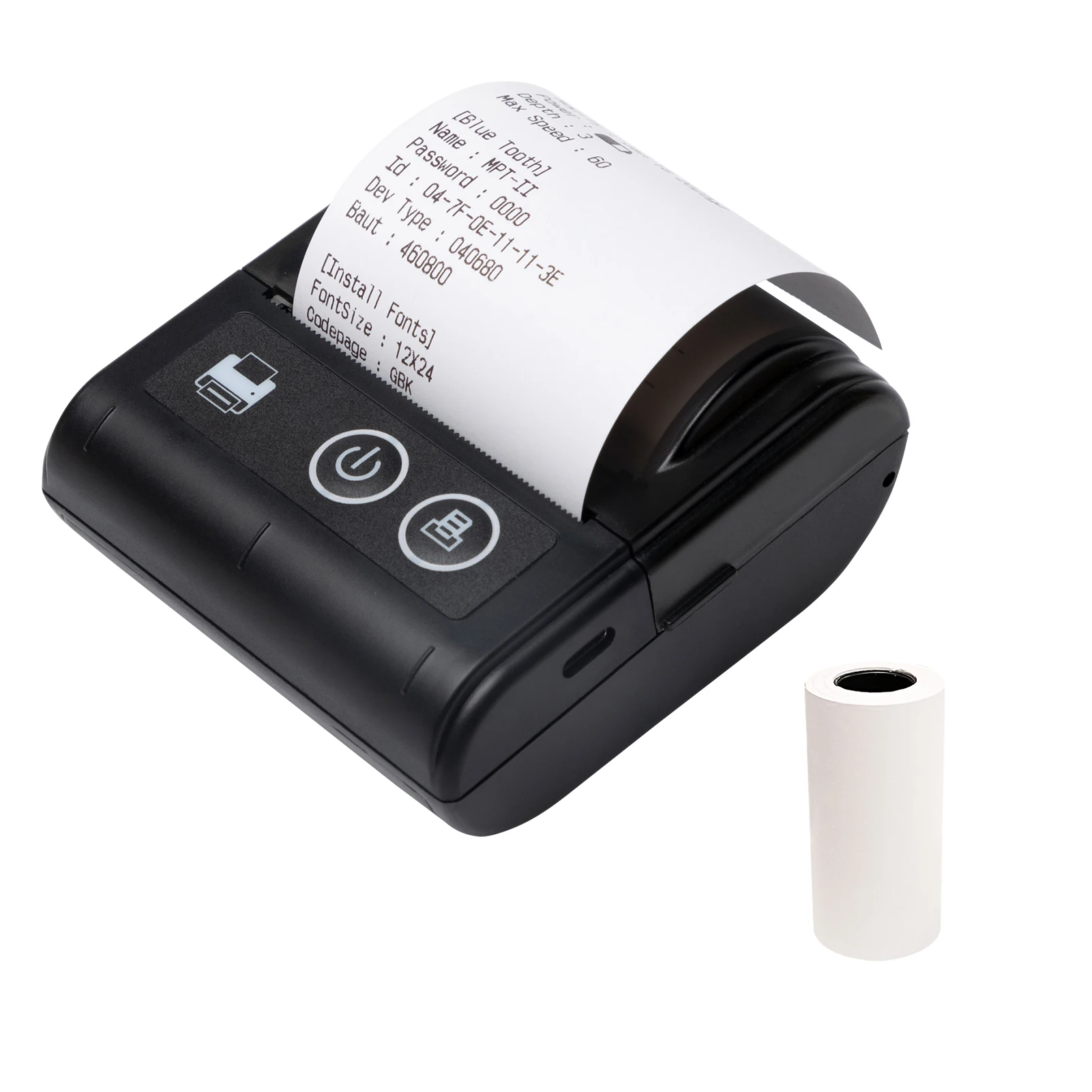 

【Sale】Portable Mini Thermal Receipt Printer USB & BT Connection 2 inches 57mm Wireless Printer High Speed with 1 Roll Paper