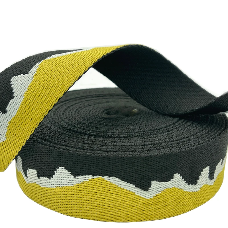 Wave Weaving Polyester Jacquard Webbing Strap 1.5 Inch 38MM 1.7MM Bag Belt