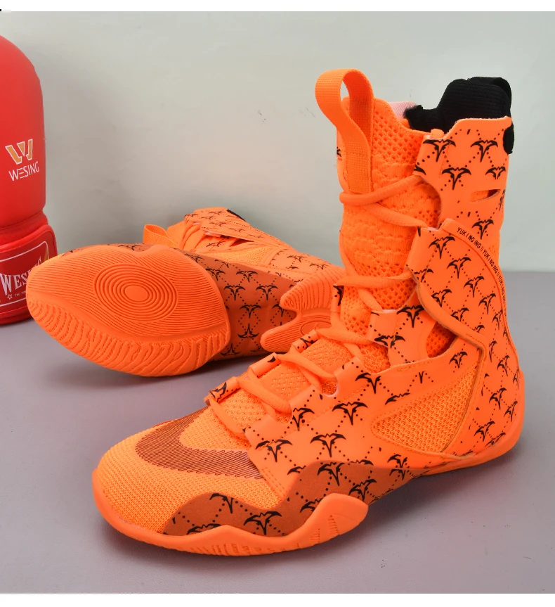 Herren Rutschfeste Boxschuhe Komfortable Kampf- und Ringkampfschuhe Leichtgewichtige Übergrößen High-Top Professionelle Ringerschuhe für Training – Detail 12