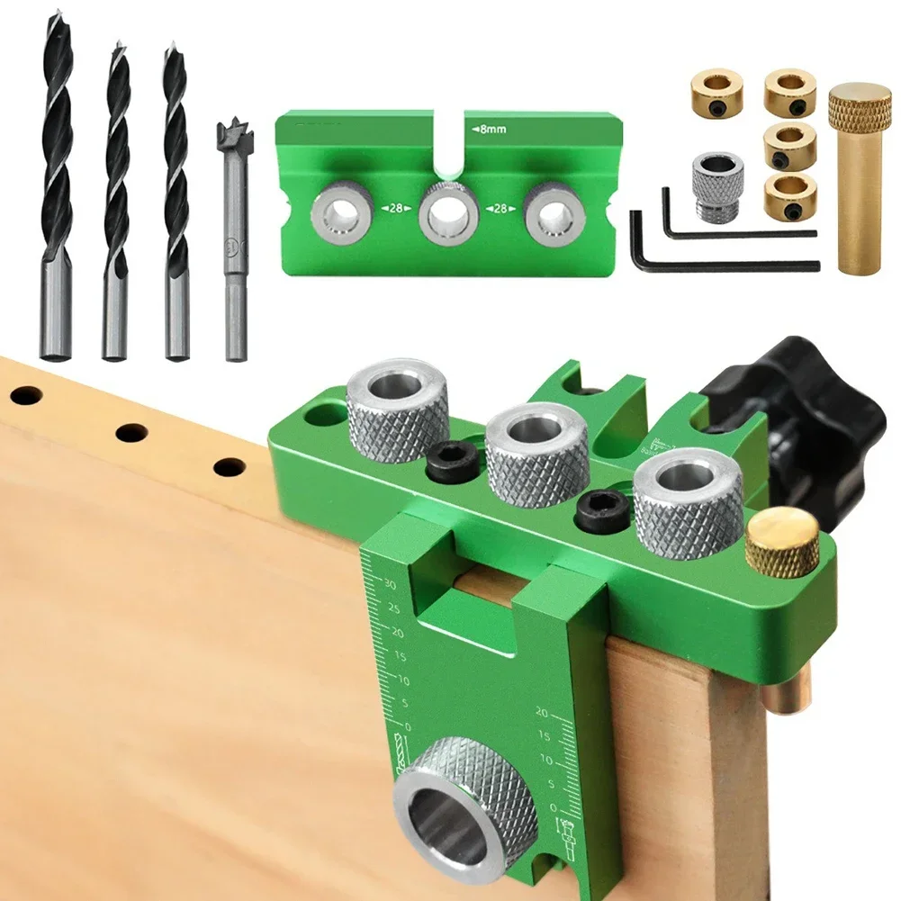 

Woodworking Three-in-one Locator Kit Log Tenon Woodworking Furniture Punching Locator Set For Home Improvement Drilling Tools