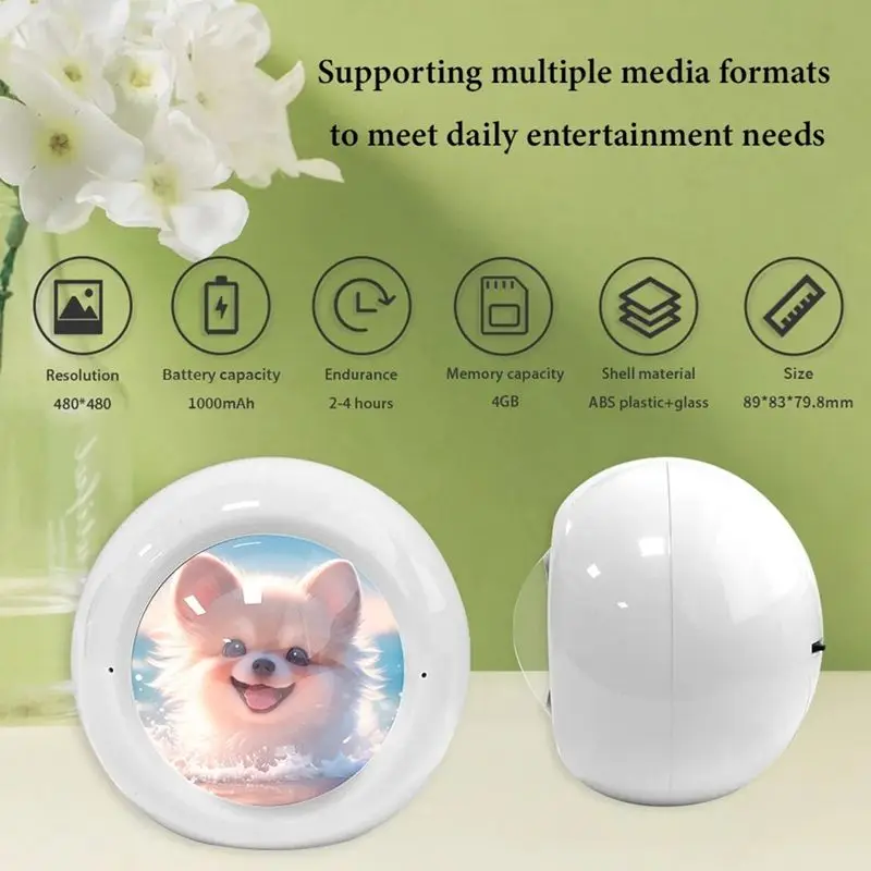 ABJF 3D Crystal Ball Player 3D Video Playback Portable Rechargeable Digital Display with 3D Effect for Friends Gift Blue