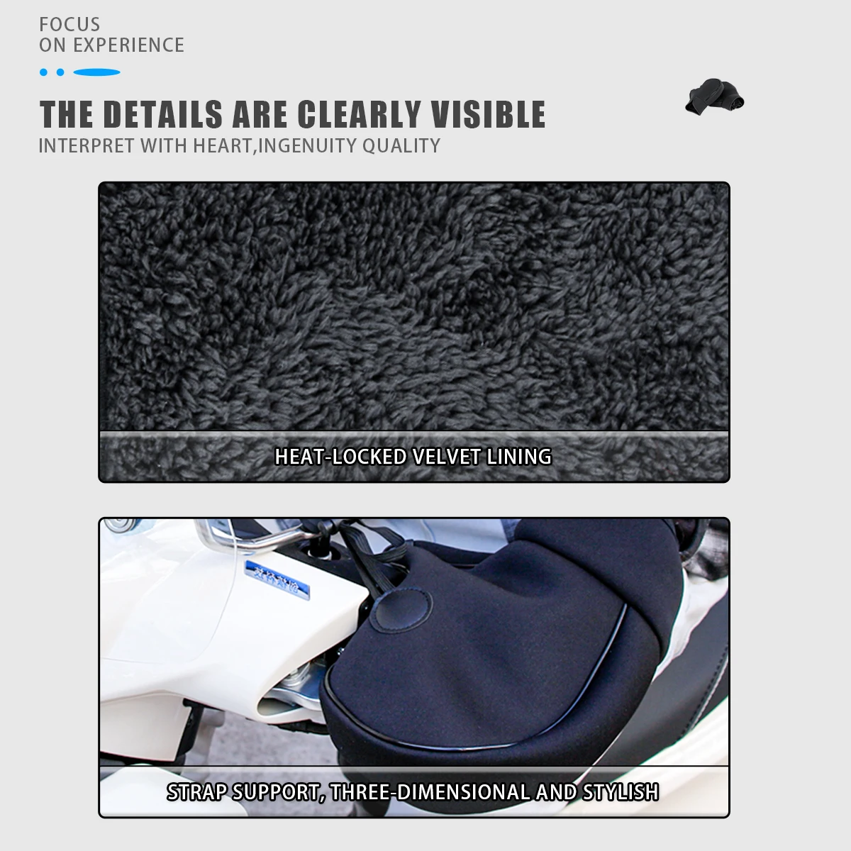 Motorcycle Scooter Thick Warm Handlebar Muff Grip Handle Bar Muff Rainproof Riding Winter Warmer Thermal Cover Gloves Protective