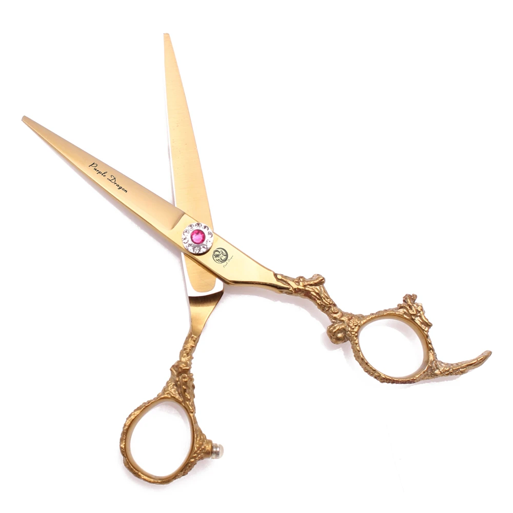 Friseurschere 5,5" 6" Edelstahlschere für Friseure Lila Drachen-Haarschneideschere Drachengriff Effilierschere Z9005 – Detail 5