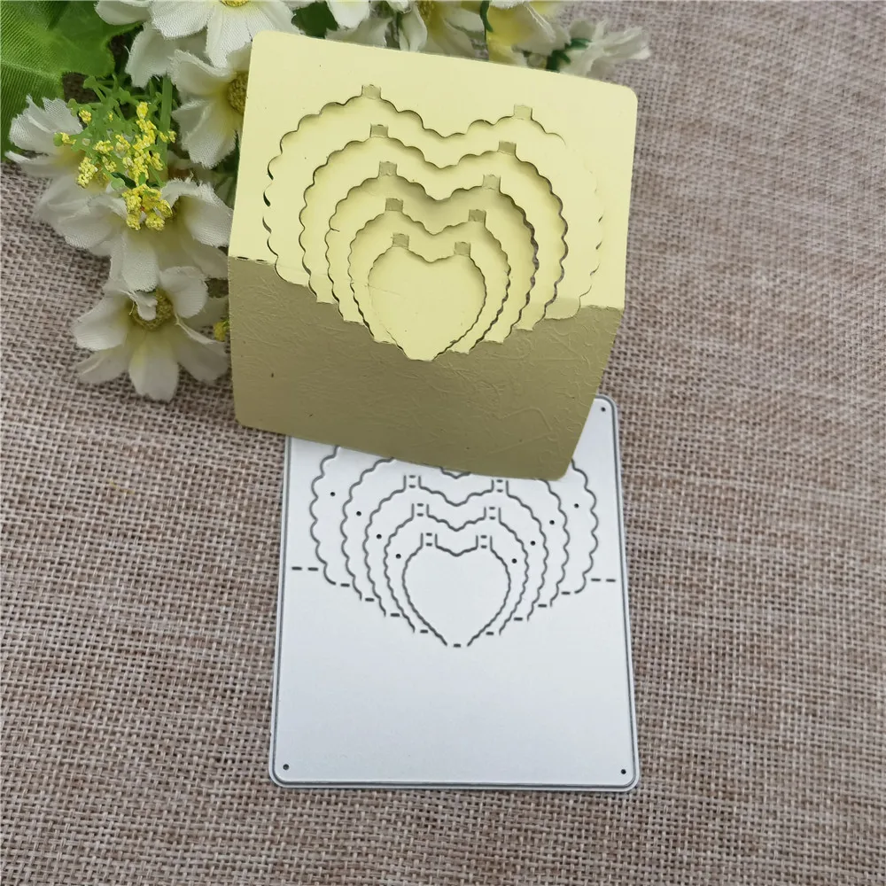 3D stereo concentric sweet heart Metal Cutting Dies Stencil Scrapbooking Photo Album Card Paper Embossing Craft DIY