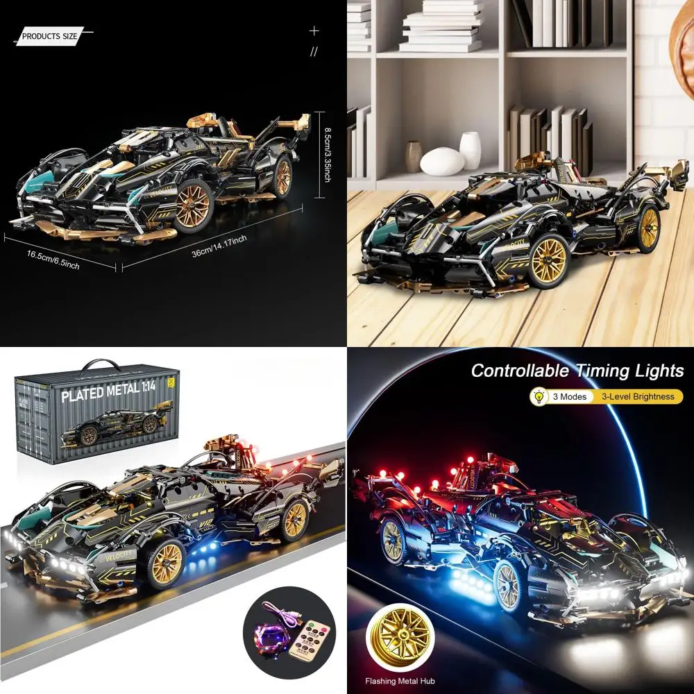 LED-Licht-Rennwagen-Modellbausatz im Maßstab 1:14, für Erwachsene und Jugendliche, ideales Geburtstagsgeschenk für Autoliebhaber ab 8 Jahren