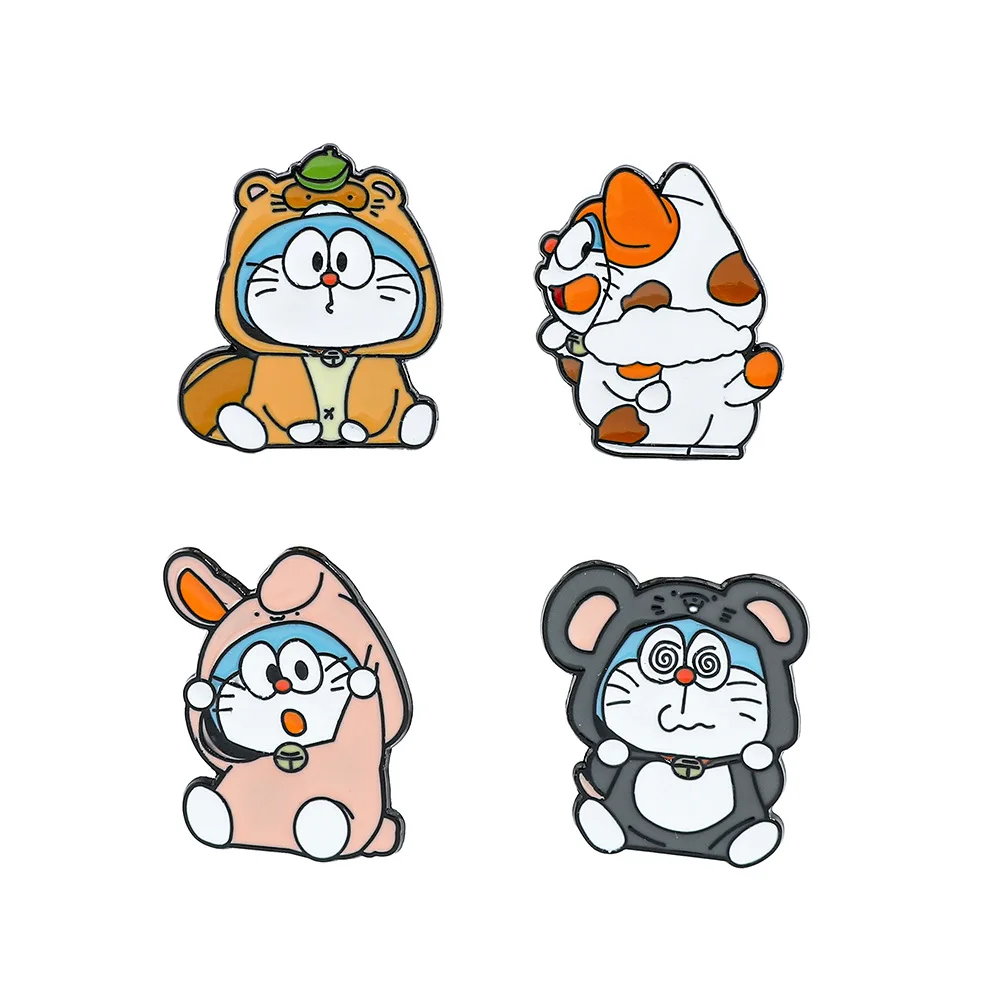 

Japan Anime Cartoon Doraemon Pajama Party Style Pop Enamel Pins Lapel Badges Brooch Funny Fashion Jewelry Accessories for Friend