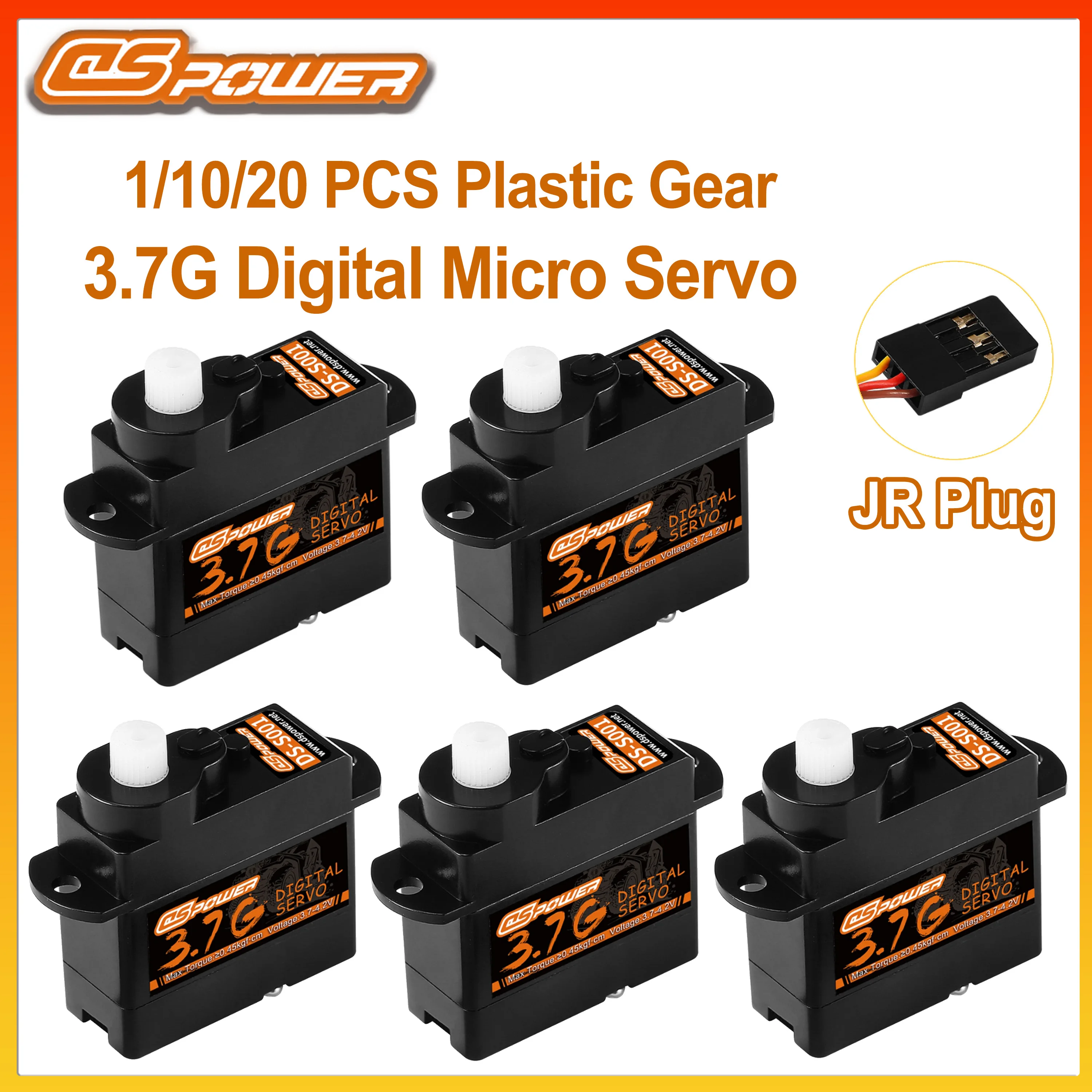 DSPOWER 3.7G 1/10/20 ชิ้น เกียร์พลาสติก ไมโครเซอร์โวแบบดิจิตอล สำหรับรถบังคับวิทยุ เครื่องบิน เฮลิคอปเตอร์ปีกตรึง WLtoys K969 K989 ของเล่นหุ่นยนต์