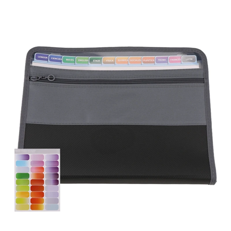 13 Pocket File Folder Storage Rack,File Box Storage Bag,With Zipper, Suitable For A4 Paper, Banknotes,Document Receipt