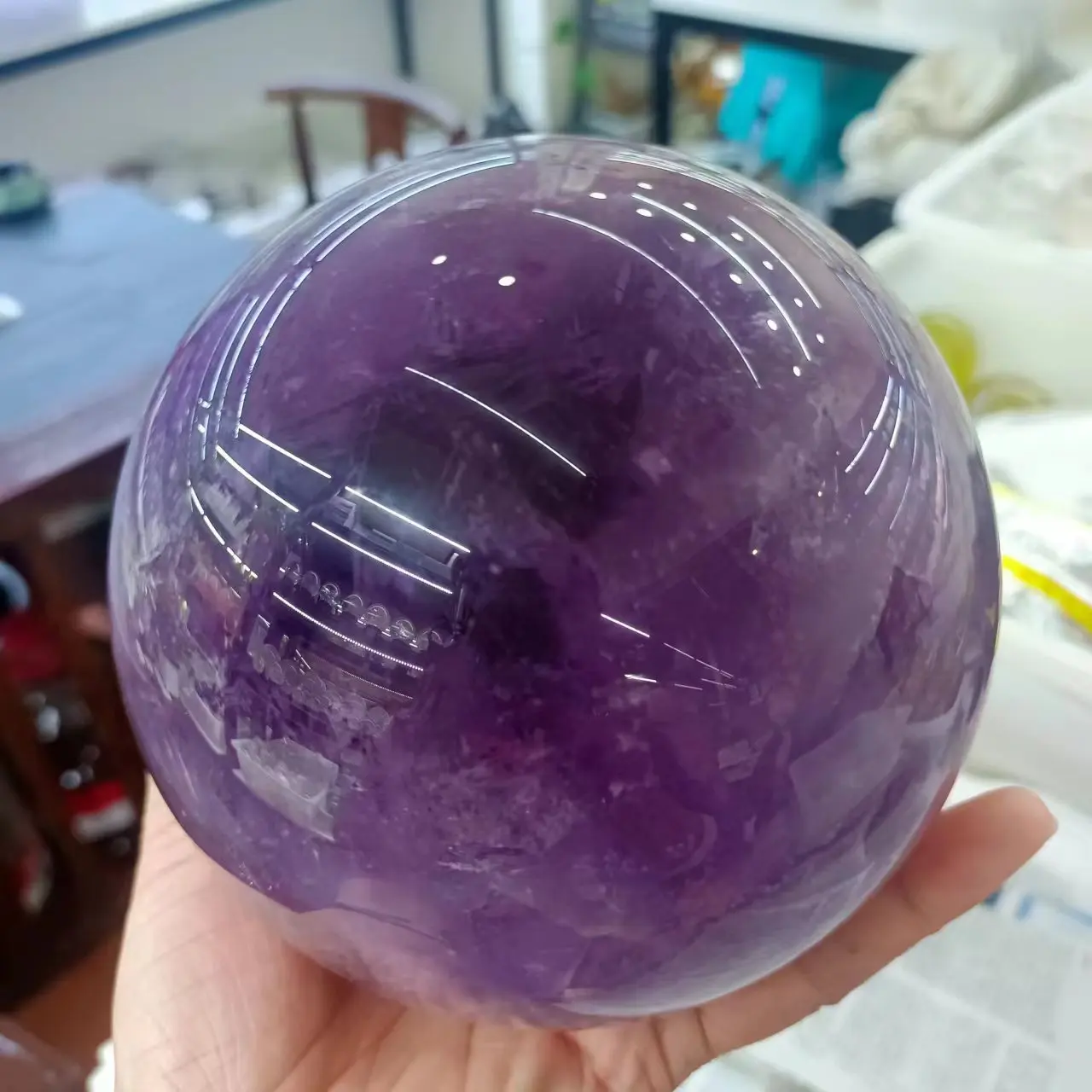 

Huge Natural Purple Quartz Crystal Ball,Amethyst Energy Ball,Mineral Reiki Healing Stone,Degaussing Magic Divination Ball