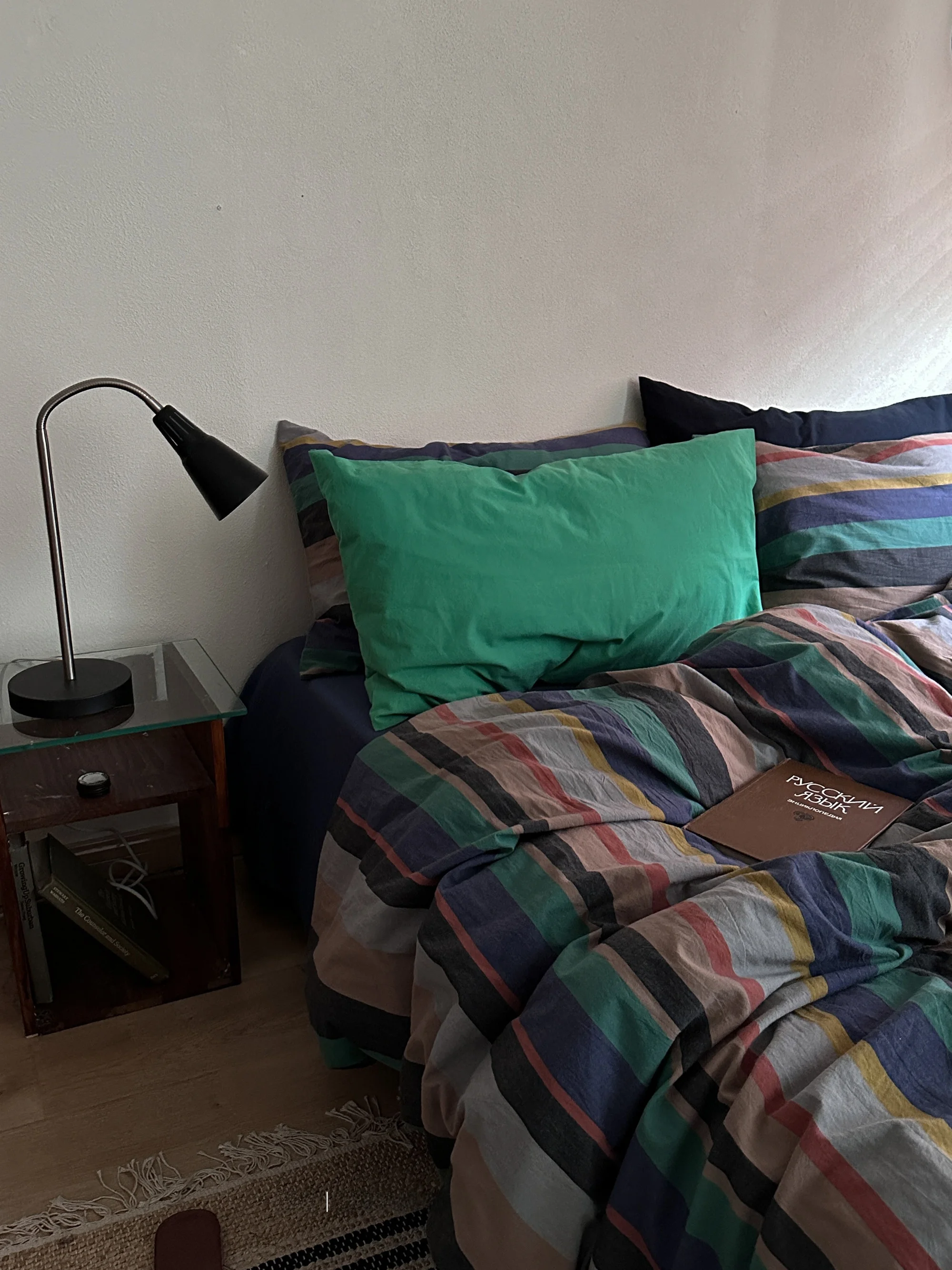 

Retro Striped Mid-century Sle 00% Pure Cotton Bedding Set Four-piece Quilt Cover Bedding Cover Duvet Cover Tee-piece Set