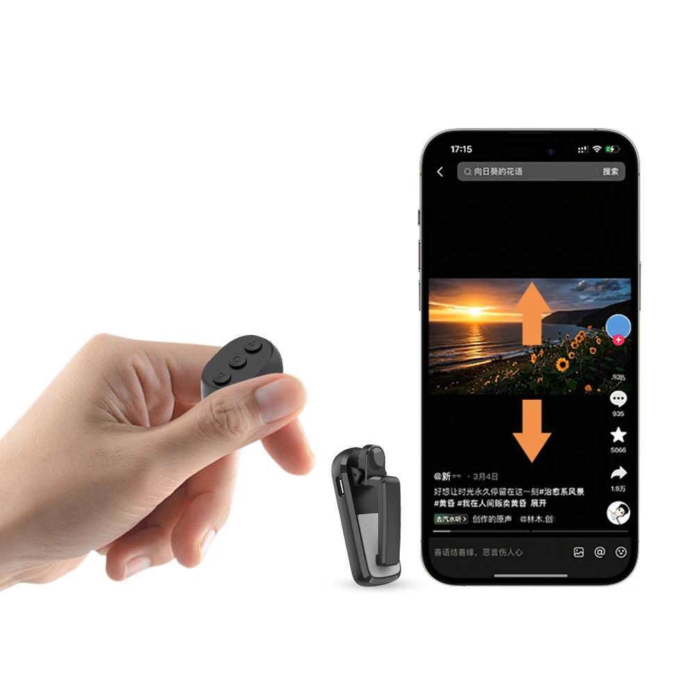Fingertip Ring RC Page Turners Lightweight Wireless Remote Tablets Page Multifunction Page Turner Clicker for Kindle & Tablet