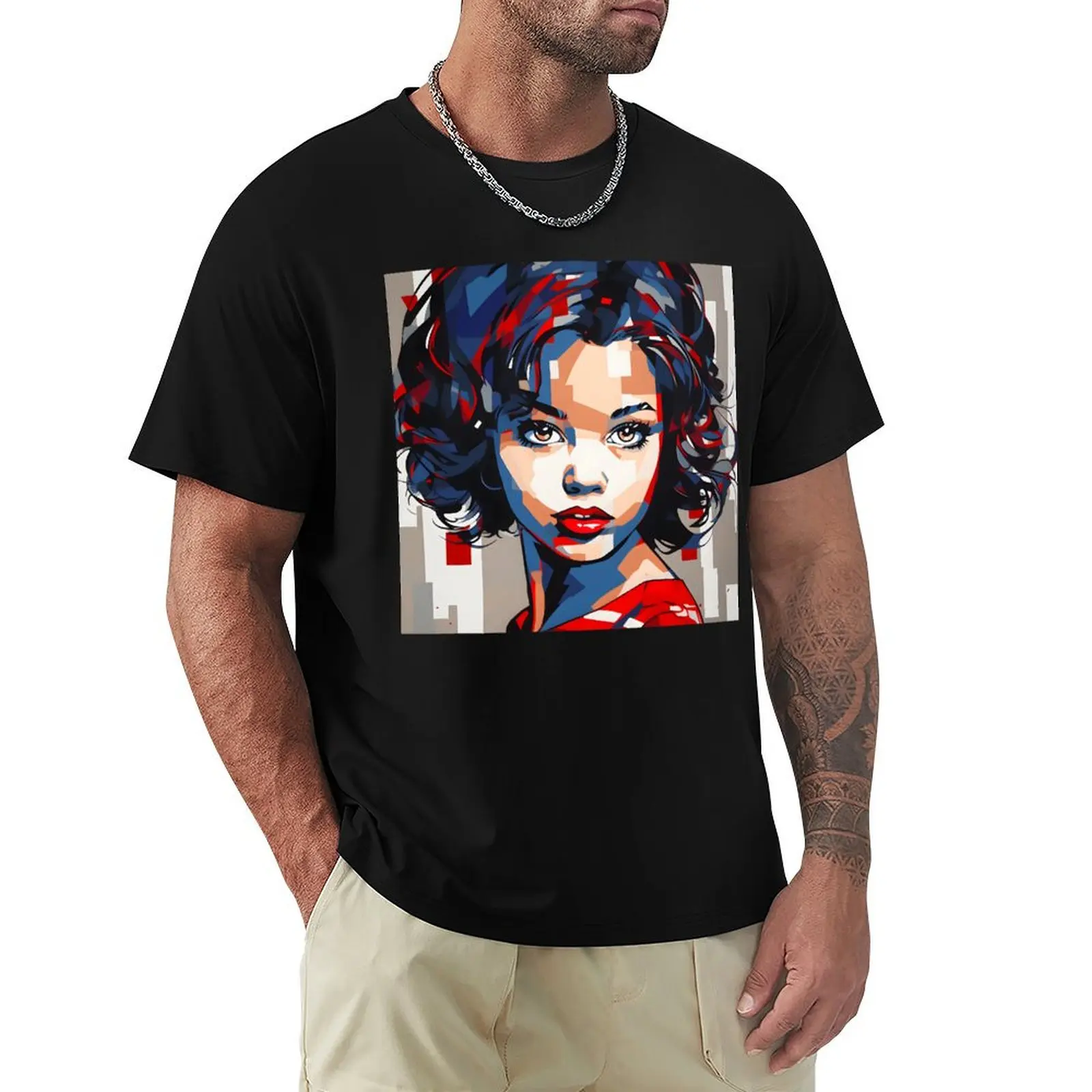 Abstract beauty girl Face Painting T-Shirt cotton t shirt pack T-Shirt