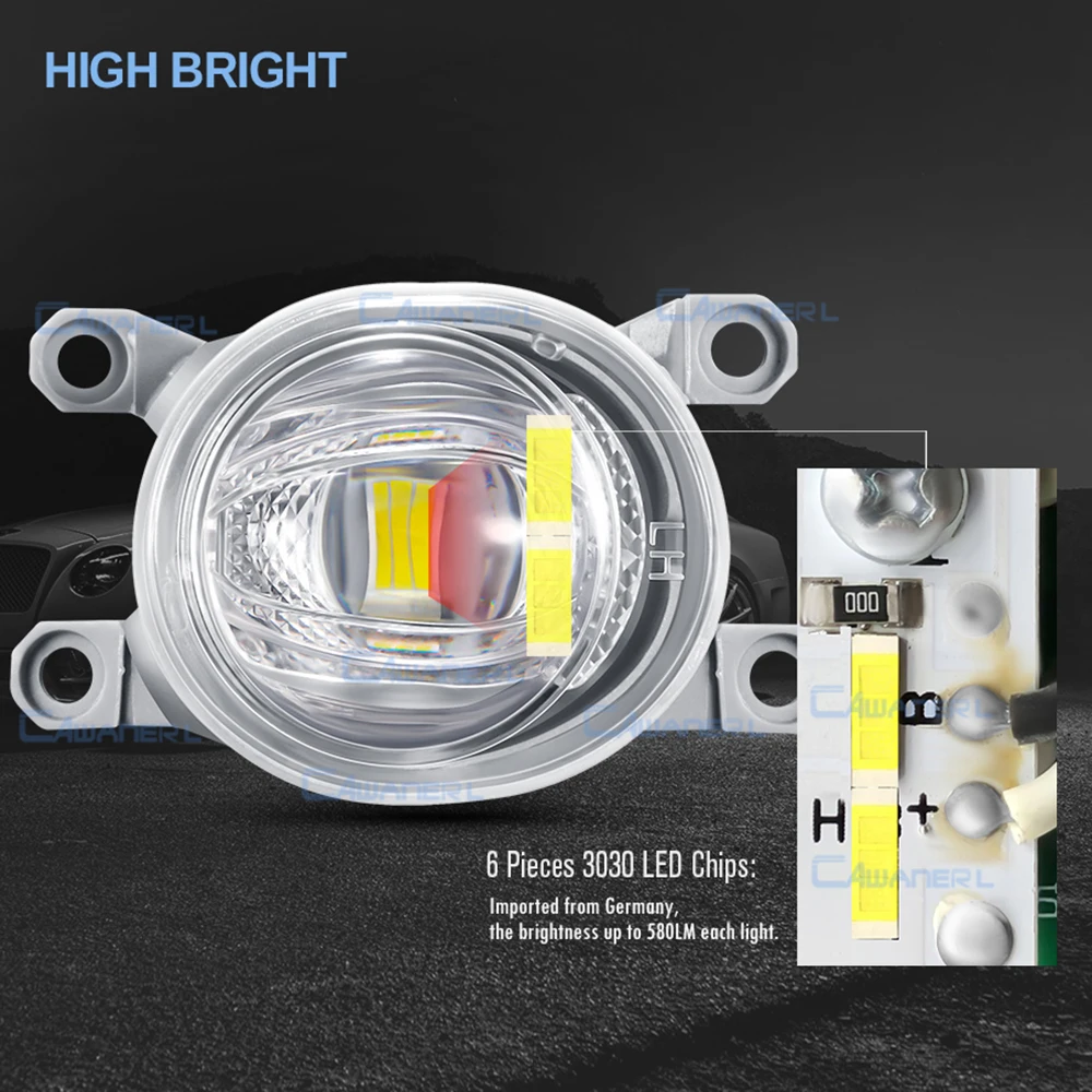 2 X Car Canbus LED Fog Light Daytime Running Lamp DRL For Toyota Fortuner SW4 Legender Leader 2020 2021 2022 2023 2024 2025 - Image 3