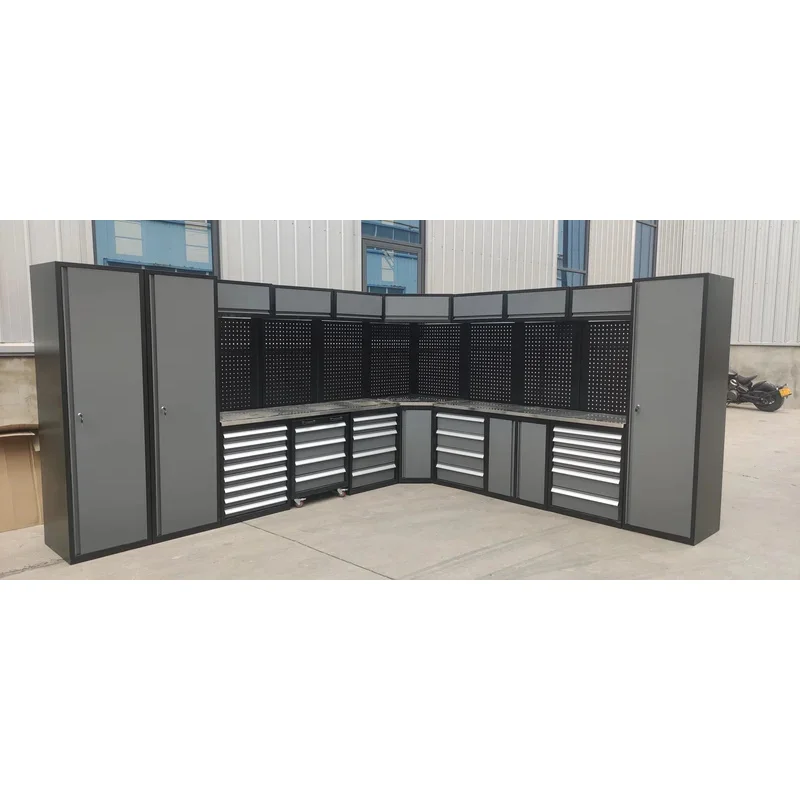 Garage Storage Combination Cinets Heavy Stainls Steel Tle TopWorkshop Metal WorkBench Workstation