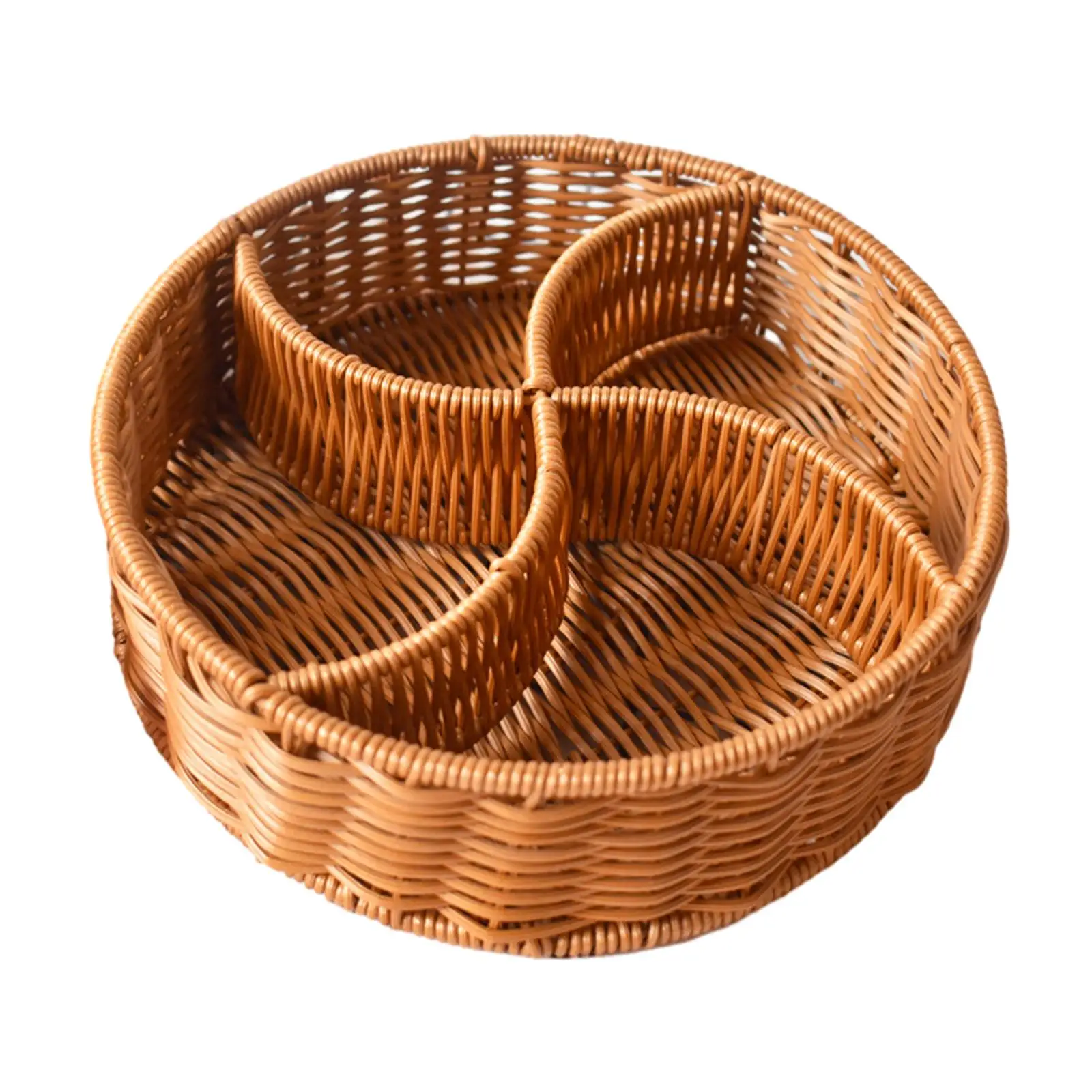 Woven Serving Basket Versatile Rustic Organizer Round Fruit Basket Home Décor for Pantry Dining Restaurant Wedding Gift