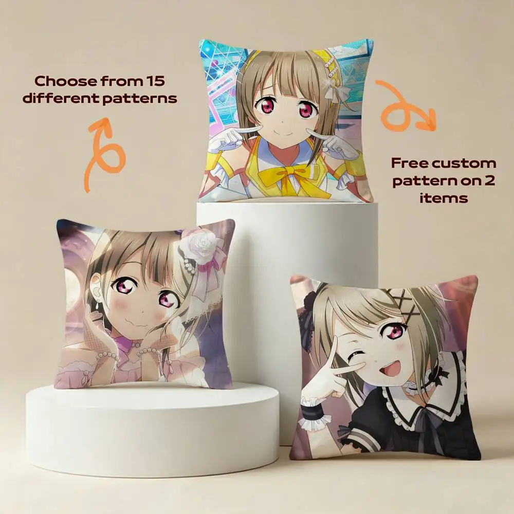 Selfish Idol K-Kasumi Nakasu Square Sofa Pillow Cover Solid Color Living Room Home Decor Cushion Case