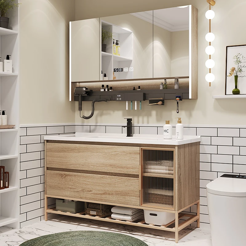 Shelves ​​Embedded Shower Bathroom Cabinets Apartment Smart Toilet Chest Bathroom Cabinets Plywood Furniture Gabinetti MHYSG