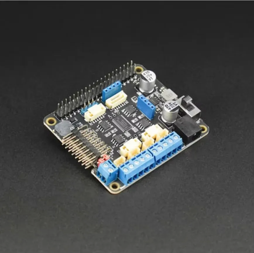 VoFSRaspberry Pi Motor Driver HAT, Controls 4 DC Motors & 8 Servos, I2C Interface, Power Supply For Pi, Compatible With Pi 4B/3