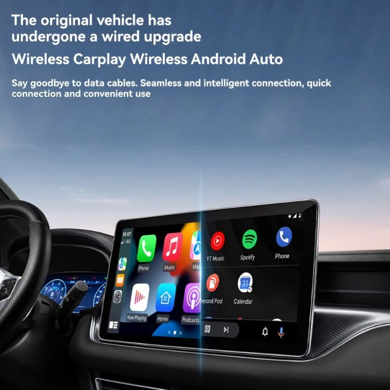 

Инновационный беспроводной адаптер для CarPlay и Android Auto, для подключения к проводной системе автомобиля, беспроводной адаптер для CarPlay и Android Auto.