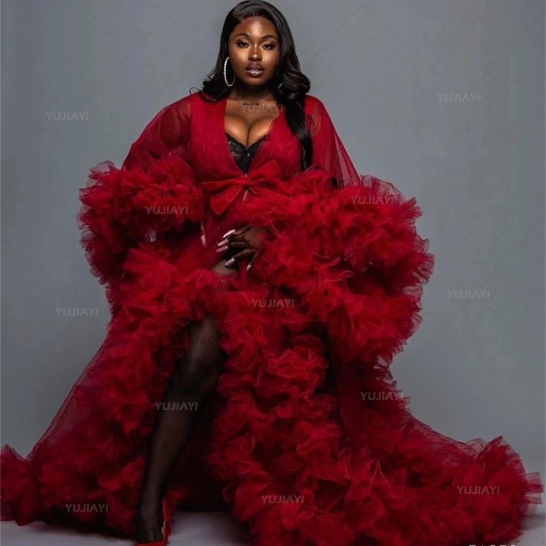 

Customized Fluffy Skirts Maternity Gowns for Photo Shoot Women Robe Long Dresses Beach Birthday Party Bridal Bathrobe Sleepwear