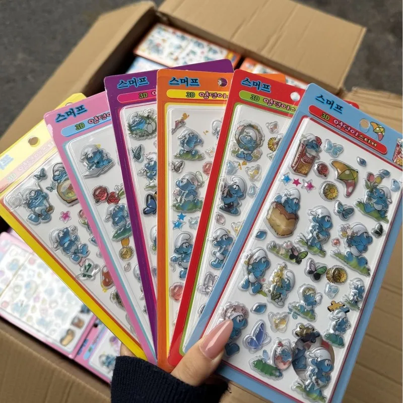 

30 шт. милых 3D-наклеек «Смурфы» для декора мобильных телефонов, канцелярских товаров и скрапбукинга