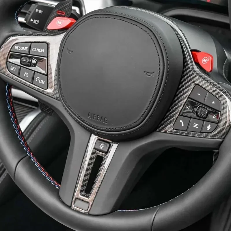 For BMW G20 G30 G80 G82 F92 F90 M5 G11 G12 G14 G15 G16 Carbon Fiber Steering Wheel Panel Decoration Cover Trim Frame