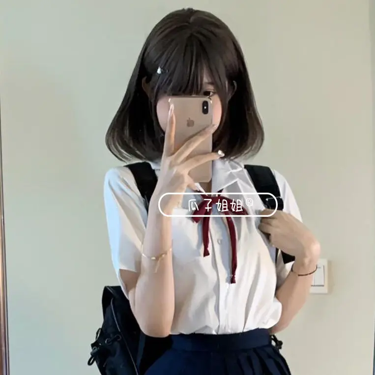 Japan Genuine College Style JK Uniform Suit Female Student Short-Sleeved Shirt School Supply Sense Versatile Shirt Pleated Skirt