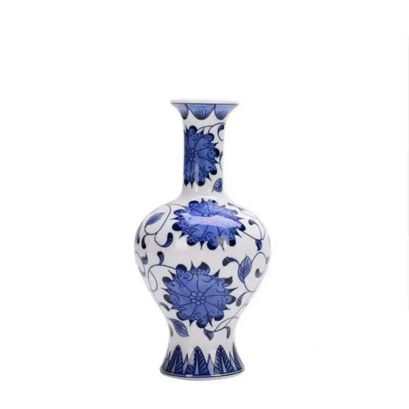 Chinese Blue and White Porcelain Flower Pattern Vase,Painted vase Exquisite Home Decorations
