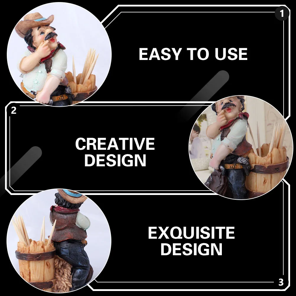 

Adorable Resin Toothpick Box Adornment Creative Decorative Can for Home Kitchen Dining Table Storage Organizer