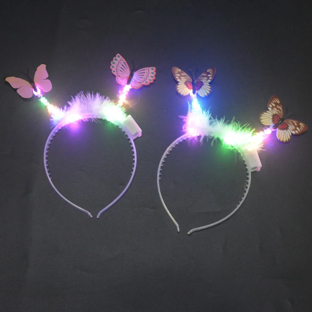 10pcs Light up LED Glow Butterfly Heart Headband Tentacle Duck Bunny Ear Hair Clip Birthday Wedding  Party Decoration Christmas