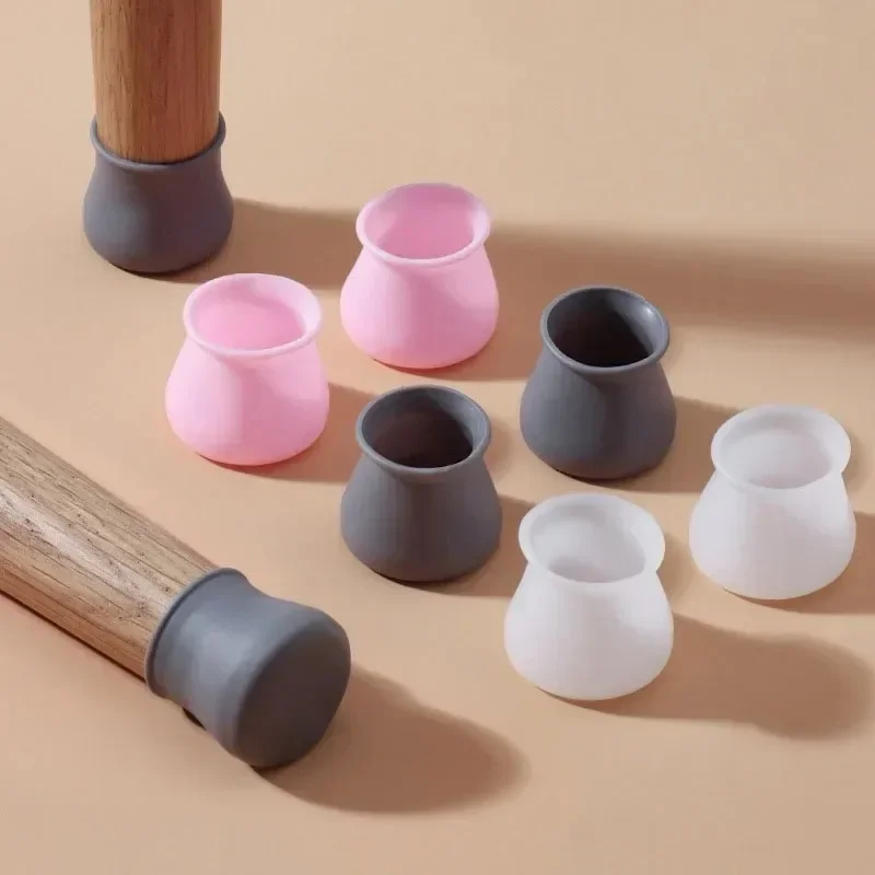 Silicone Chair Leg Covers Non Slip Floor Protectors Anti Scratch Silent Foot Caps for Furniture Wooden Floor Home Safety