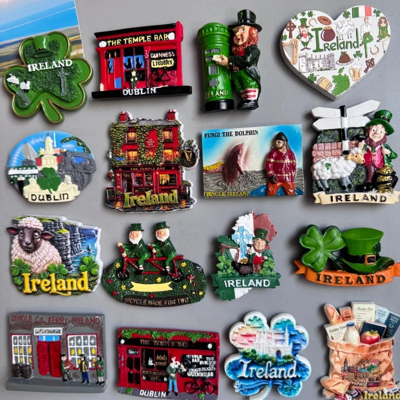 Ireland Fridge Magnets Cartoon Irish Dublin Belfast World Tourism Fridge Magnets Souvenir Refrigerator Magnets Home Decoration