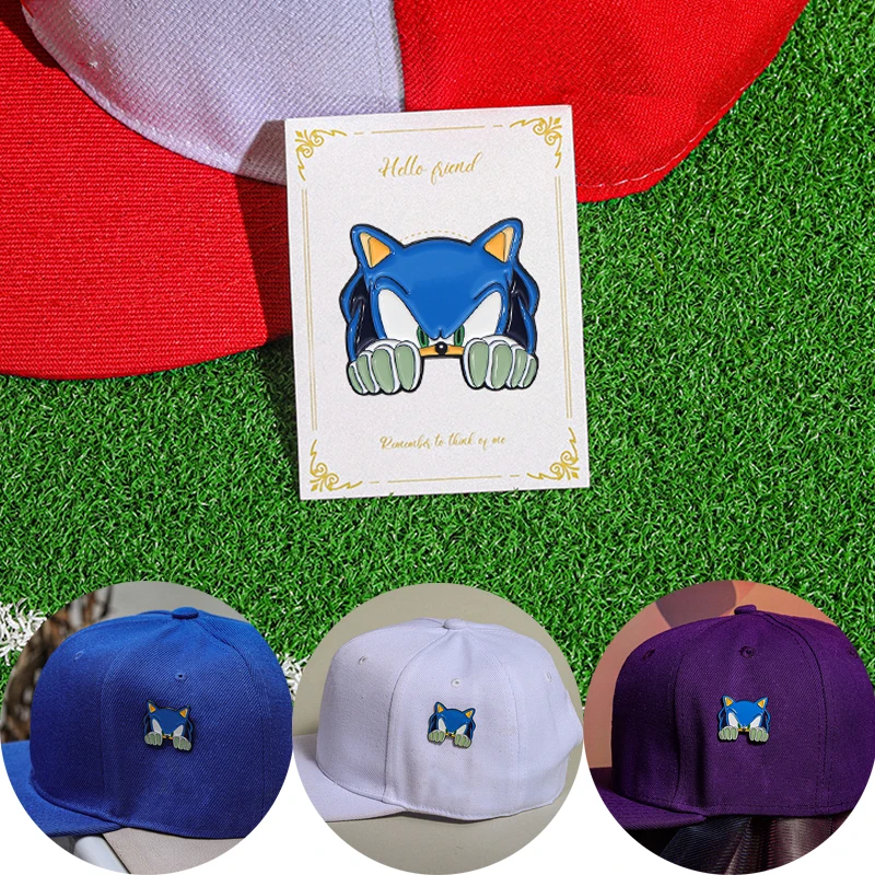 Cartoon Blue Cat Retro Mexican Metal Hat Clip Enamel Pins Fashion Baseball Cap Golf Cap Accessories Hat Pin Badge Jewelry Gifts