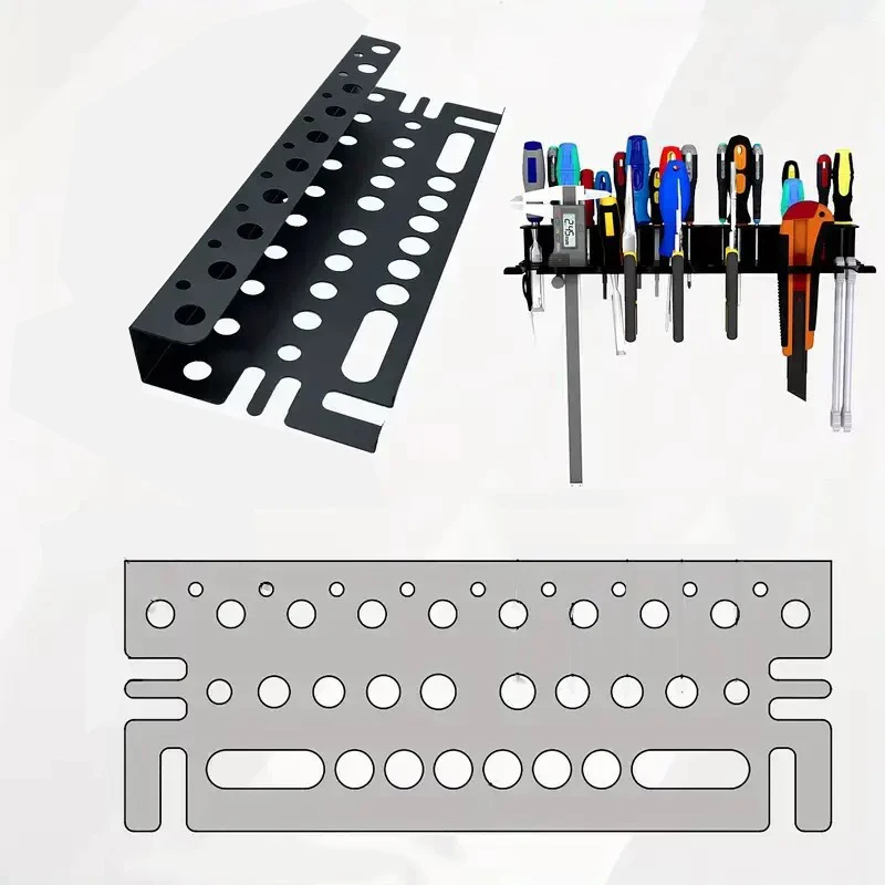 

Wall-Mounted Metal Wrought Iron Tool Storage Rack Screwdrivers Hammers Car Detailing Brush Tool Holder