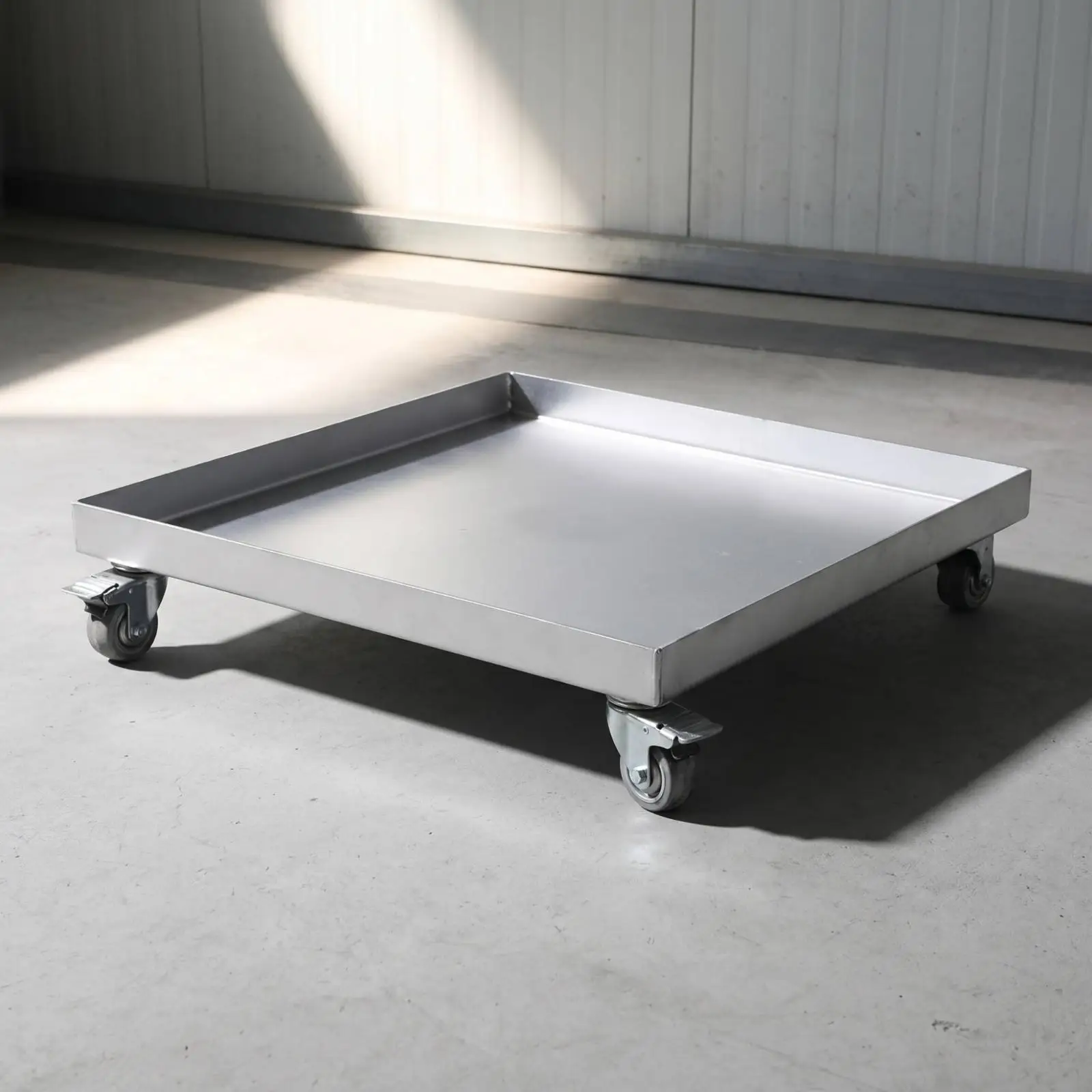 Heavy Duty Rolling Plant Tray for Big Potted Plants Leak Resistant Sealed Base Square Mobile Stand with Casters Steel Pot Holder