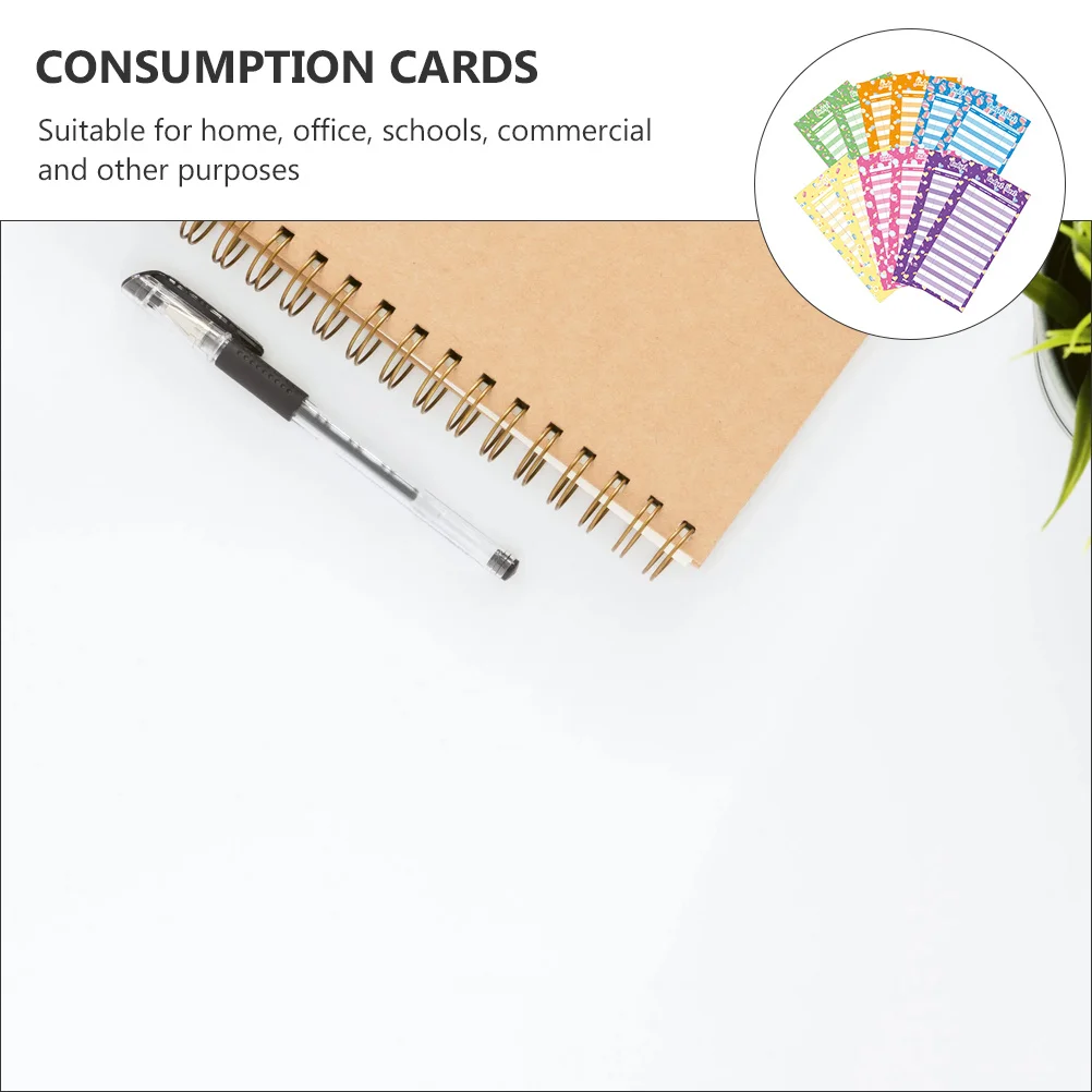 

24Pcs Candy Design Consumption Cards Useful Budget Sheets for Managing Cash in Out At Home Office Financial Planning