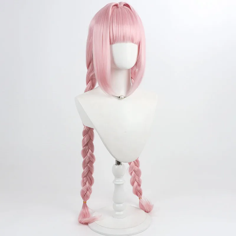 Tamaki Iroha Cosplay Wig Puella Magi Pink Long Braided Heat Resistant Synthetic Hair Halloween Party Role Play Carnival +Wig Cap