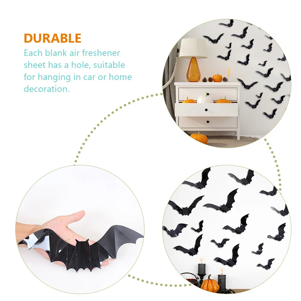 72Pcs Halloween Bat Stickers 3D PVC Decals Wall Decor Party Festival Room Decoration Halloween Sticker 3D Bats Sticker