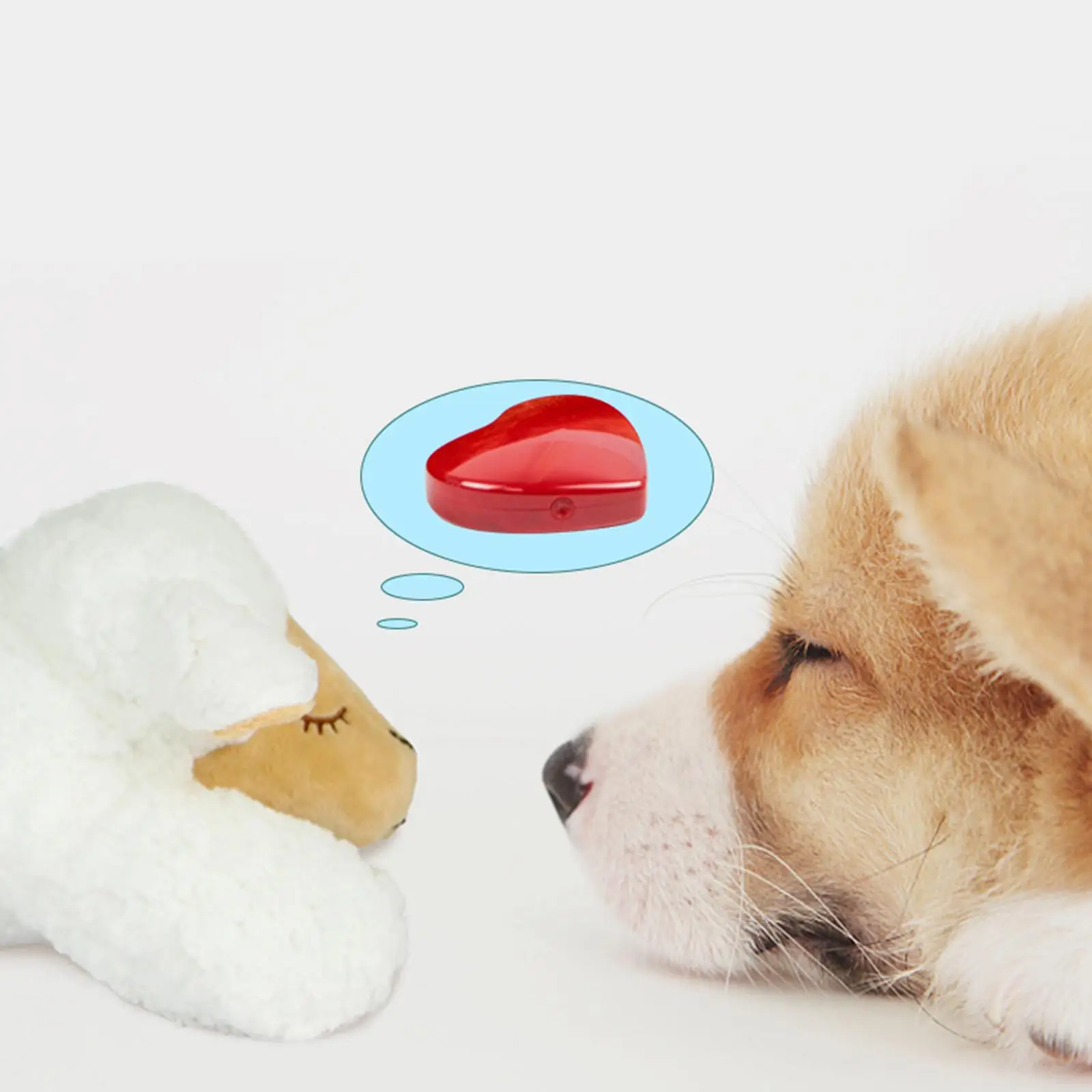 Heartbeat Dog Toy Plush Toy Calming Puppy Training Behavior Aid Toy for Large Dog Small Dogs Cats Cuddly Sleeping Plush Pillow